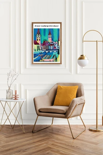 Ernst Ludwig Kirchner Ahşap Çerçeveli Tablo 17 x 23 - Resim 2