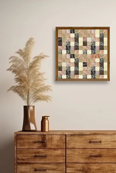 Soyut Ahşap Çerçeveli Tablo 23 x 23 - Resim 2