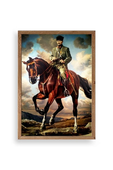 Atatürk Ahşap Çerçeveli Tablo 23 x 30 ürün görseli 1