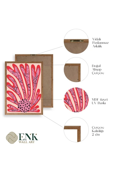 Ünlü Tablolar Üçlü Ahşap Çerçeveli Tablo 23 x 30 - Resim 4