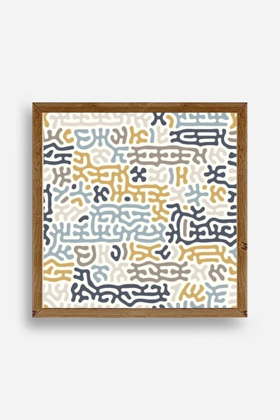 Soyut Ahşap Çerçeveli Tablo 42 x 42 ürün görseli 1