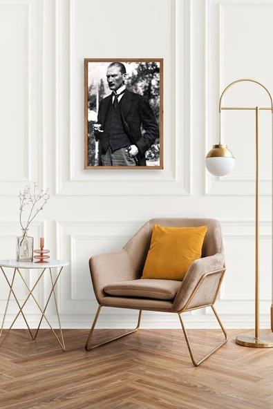 Atatürk Ahşap Çerçeveli Tablo 30 x 42 - Resim 2