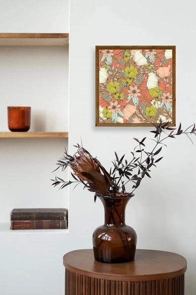 Çiçek Ahşap Çerçeveli Tablo 42 x 42 - Resim 3