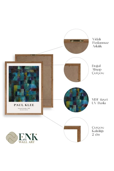 Paul Klee Ahşap Çerçeveli Tablo 23 x 30 - Resim 4