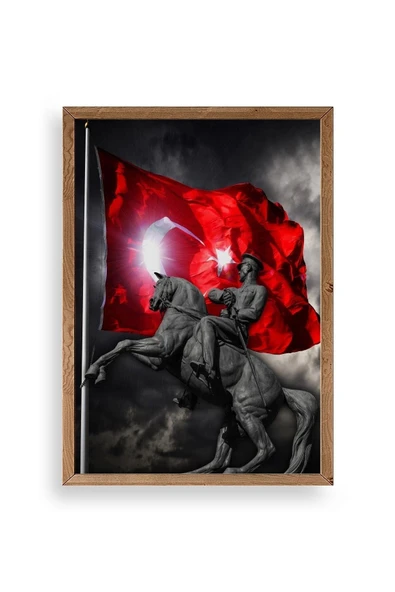 Atatürk Ahşap Çerçeveli Tablo 17 x 23 ürün görseli 1