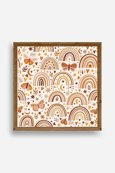 Gökkuşağı Ahşap Çerçeveli Tablo 50 x 50 ürün görseli 1