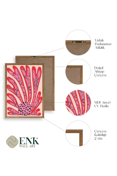 Ünlü Tablolar Üçlü Ahşap Çerçeveli Tablo 30 x 40 - Resim 4