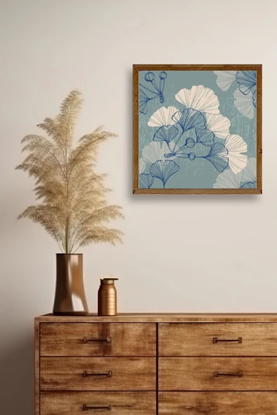 Çiçek Ahşap Çerçeveli Tablo 50 x 50 - Resim 2