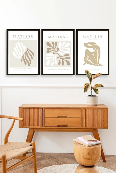 Matisse Üçlü Ahşap Çerçeveli Tablo 50 x 70 - Resim 3