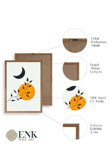 Manzara Üçlü Ahşap Çerçeveli Tablo 50 x 70 - Resim 4