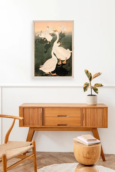 Kuğular Ahşap Çerçeveli Tablo 23 x 30 - Resim 3