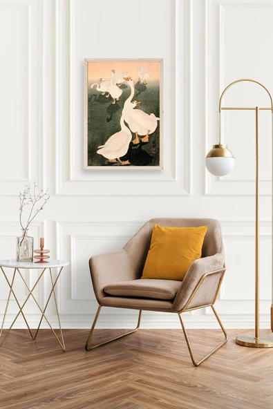 Kuğular Ahşap Çerçeveli Tablo 23 x 30 - Resim 2