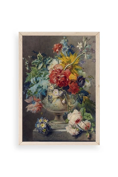 Vazodaki Çiçek Buketi Ahşap Çerçeveli Tablo 50 x 70 ürün görseli 1