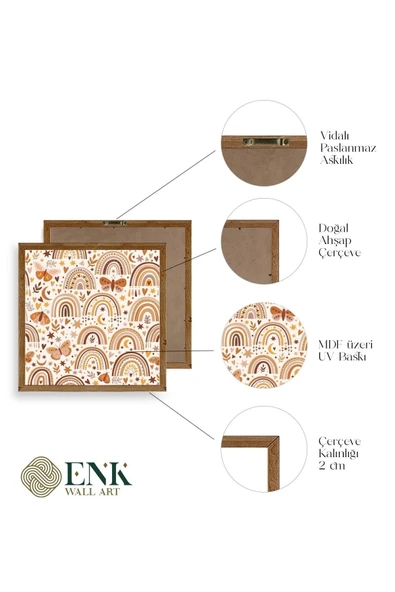 Gökkuşağı Ahşap Çerçeveli Tablo 50 x 50 - Resim 4