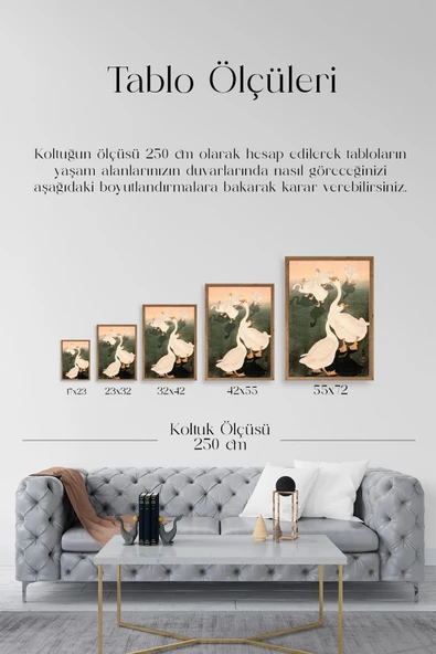 Kuğular Ahşap Çerçeveli Tablo 23 x 30 - Resim 5
