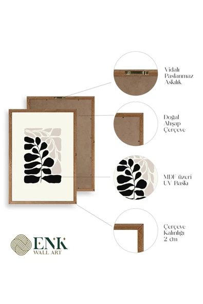 Modern Üçlü Ahşap Çerçeveli Tablo 23 x 30 - Resim 4