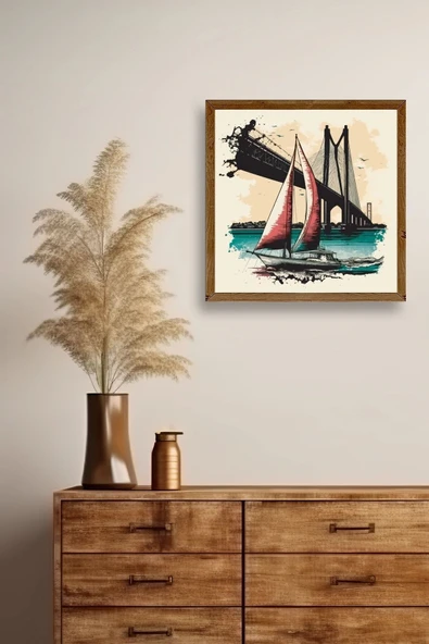 Köprü Ahşap Çerçeveli Tablo 42 x 42 - Resim 2