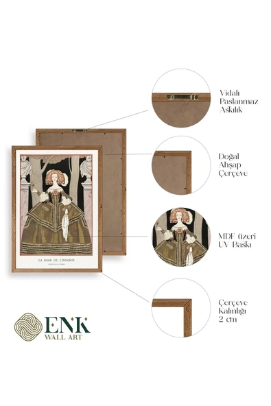 Costume de Worth Ahşap Çerçeveli Tablo 30 x 42 - Resim 4