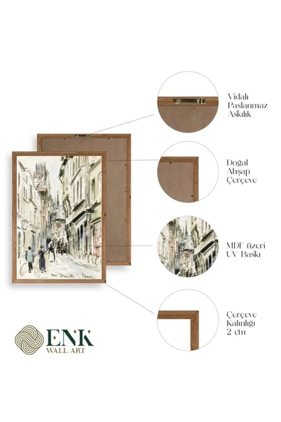 Harmony Üçlü Ahşap Çerçeveli Tablo 30 x 40 - Resim 4