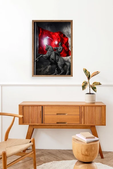 Atatürk Ahşap Çerçeveli Tablo 17 x 23 - Resim 2