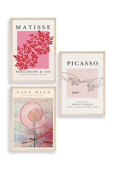 Ünlü Tablolar Üçlü Ahşap Çerçeveli Tablo 50 x 70 ürün görseli 1