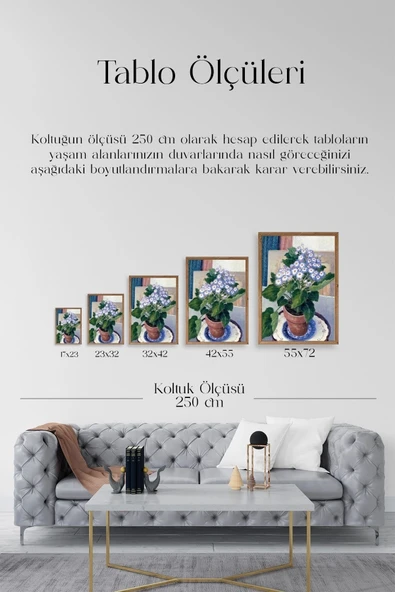 Saksıdaki Çiçek Ahşap Çerçeveli Tablo 17 x 23 - Resim 5