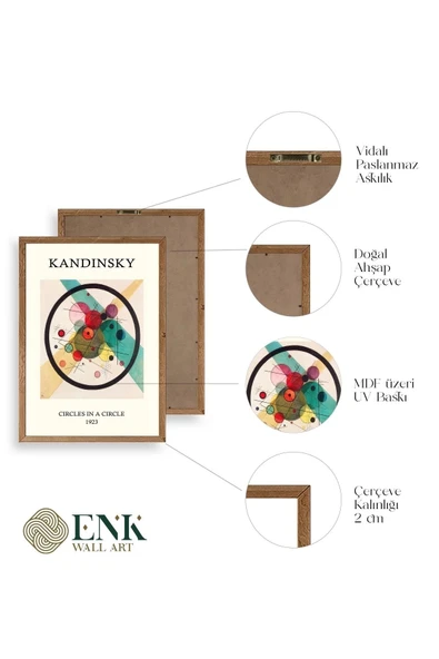 Kandinsky Ahşap Çerçeveli Tablo 17 x 23 - Resim 4