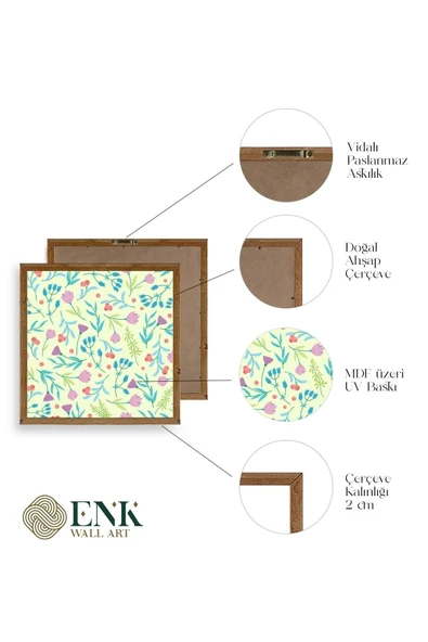 Çiçek Ahşap Çerçeveli Tablo 23 x 23 - Resim 4