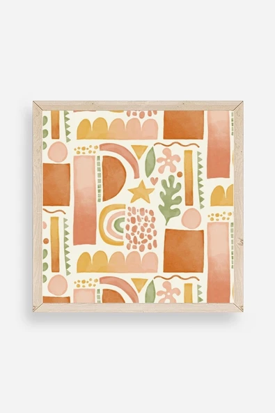 Soyut Ahşap Çerçeveli Tablo 42 x 42 ürün görseli 1