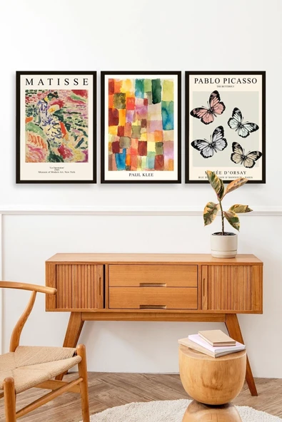 Matisse Üçlü Ahşap Çerçeveli Tablo 30 x 40 - Resim 3