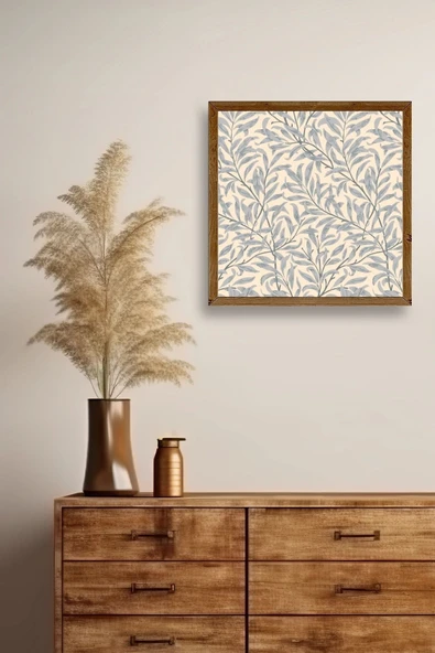 Yaprak Ahşap Çerçeveli Tablo 42 x 42 - Resim 2