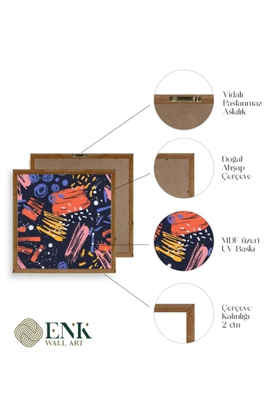 Modern Ahşap Çerçeveli Tablo 42 x 42 - Resim 4