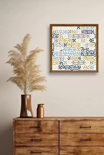 Soyut Ahşap Çerçeveli Tablo 42 x 42 - Resim 2