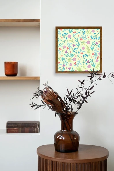 Çiçek Ahşap Çerçeveli Tablo 50 x 50 - Resim 3
