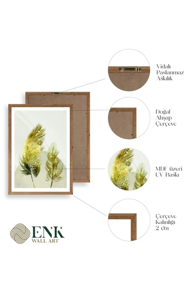 Manzara Üçlü Ahşap Çerçeveli Tablo 17 x 23 - Resim 4