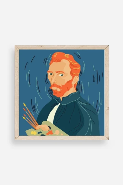 Van Gogh Ahşap Çerçeveli Tablo 50 x 50 ürün görseli 1