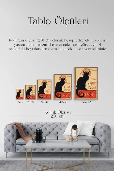 Chat Noir Ahşap Çerçeveli Tablo 17 x 23 - Resim 5