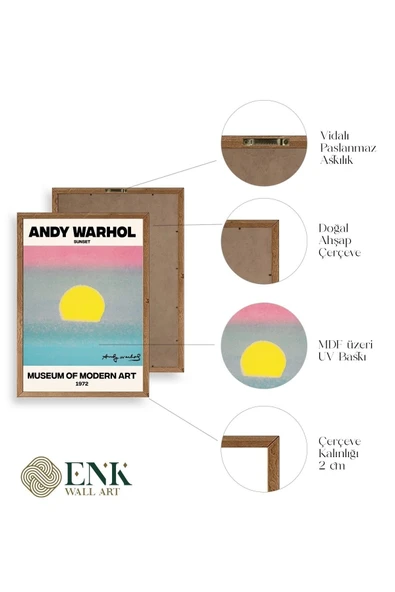 Andy Warhol Ahşap Çerçeveli Tablo 30 x 42 - Resim 4