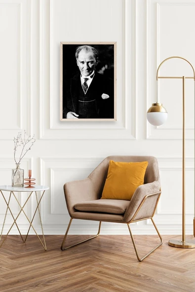 Atatürk Ahşap Çerçeveli Tablo 17 x 23 - Resim 2