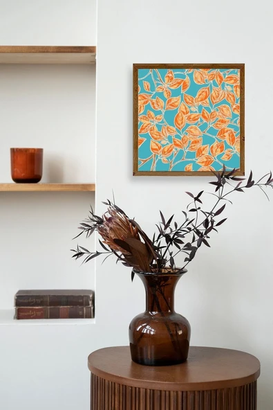 Yaprak Ahşap Çerçeveli Tablo 23 x 23 - Resim 3