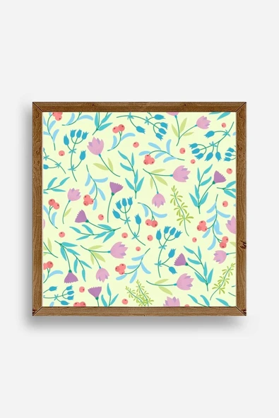 Çiçek Ahşap Çerçeveli Tablo 23 x 23 ürün görseli 1