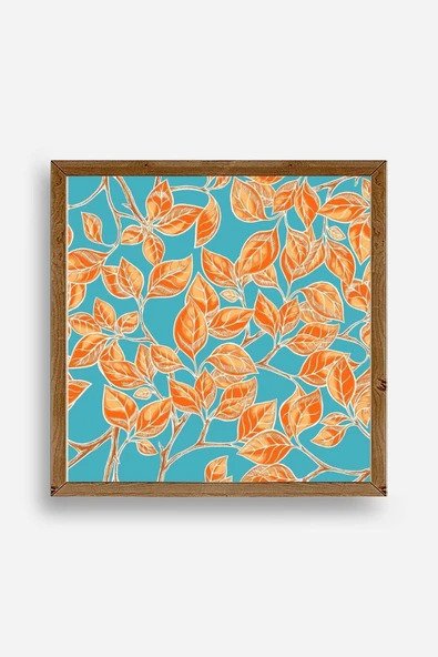 Yaprak Ahşap Çerçeveli Tablo 23 x 23 ürün görseli 1