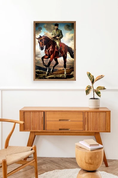 Atatürk Ahşap Çerçeveli Tablo 23 x 30 - Resim 2
