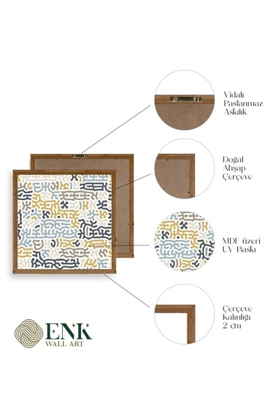 Soyut Ahşap Çerçeveli Tablo 42 x 42 - Resim 4