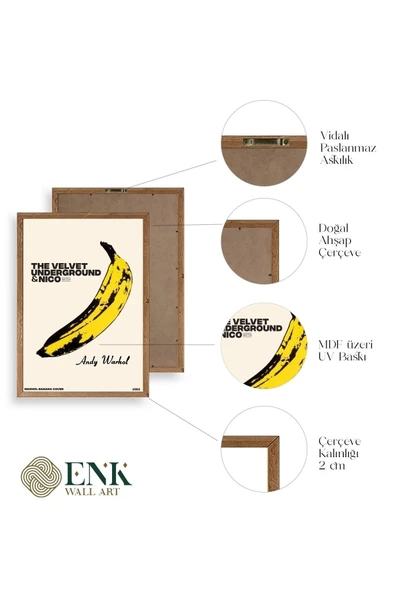 Andy Warhol Ahşap Çerçeveli Tablo 50 x 70 - Resim 4