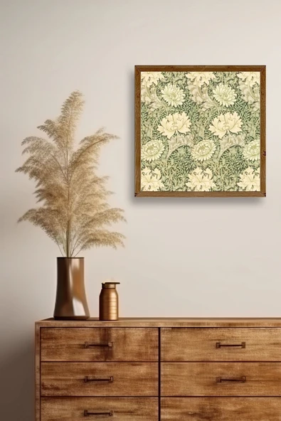 Çiçek Ahşap Çerçeveli Tablo 50 x 50 - Resim 2