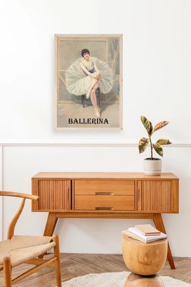 Ballerina Ahşap Çerçeveli Tablo 30 x 42 - Resim 3