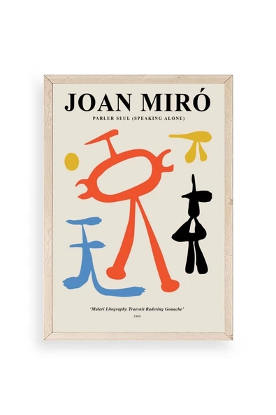 Joan Miro Ahşap Çerçeveli Tablo 23 x 30 ürün görseli 1