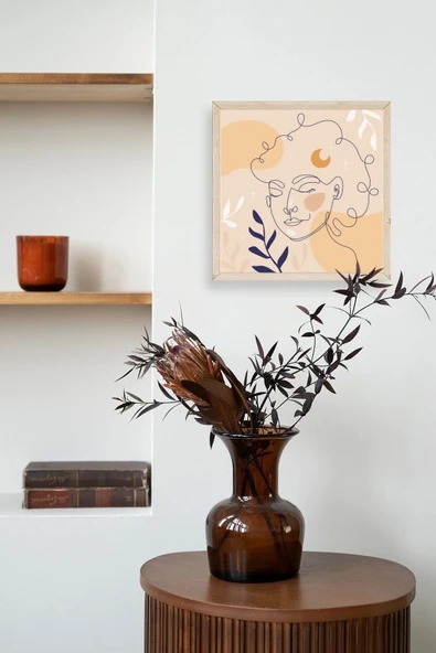 Kadın Ahşap Çerçeveli Tablo 23 x 23 - Resim 3