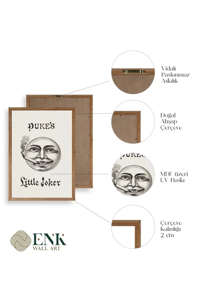 Duke's Little Joker Ahşap Çerçeveli Tablo 17 x 23 - Resim 4